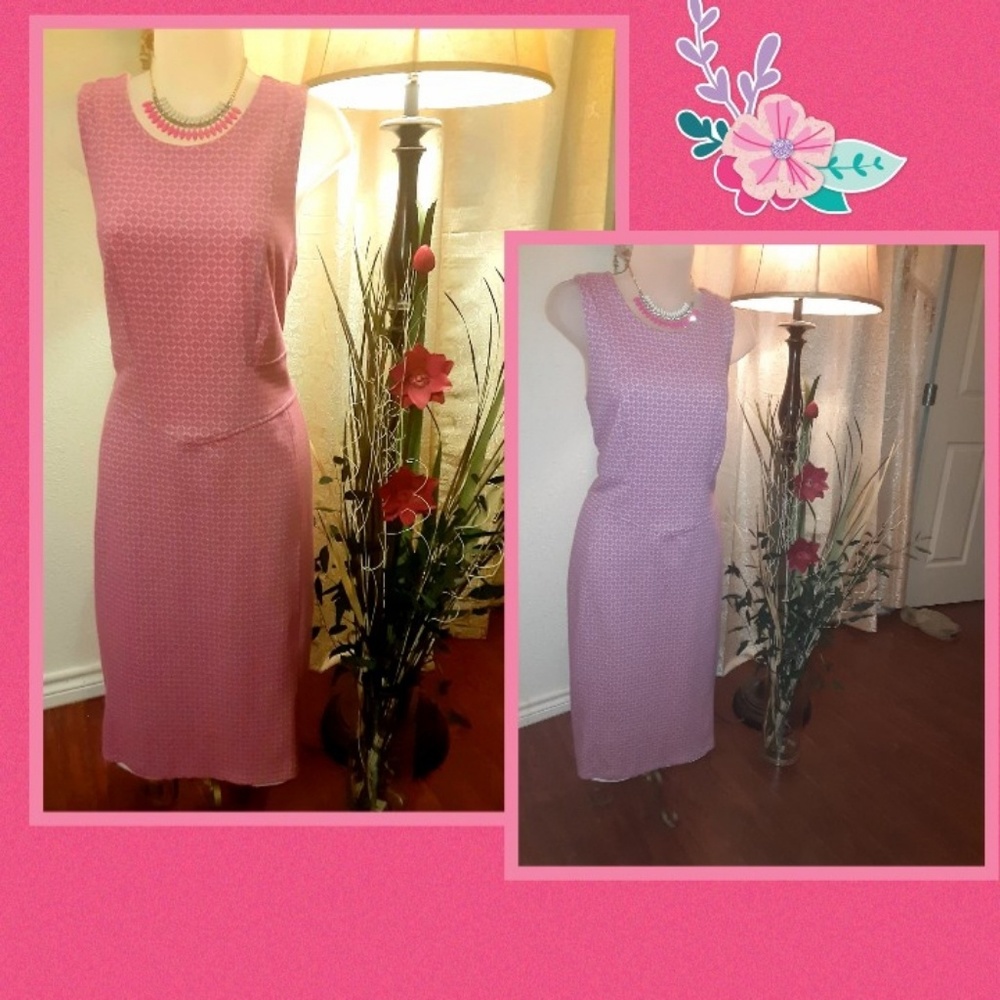 Pink/White Sleeveless Dress XL